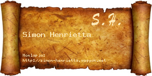 Simon Henrietta névjegykártya